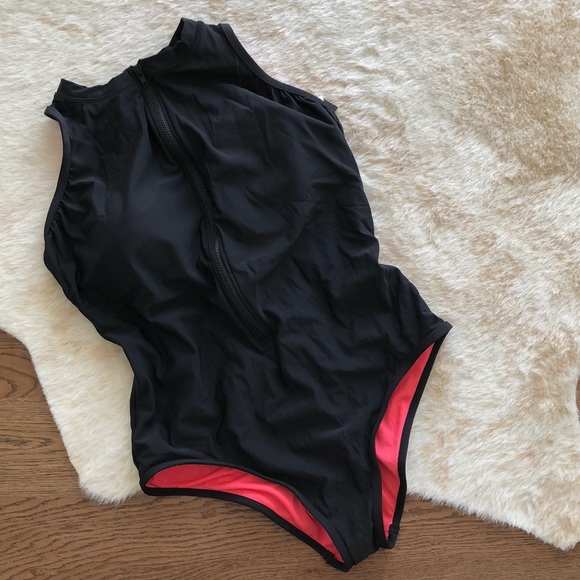 Aqua Green Other - NWT Aqua green high neck/ zipper one piece